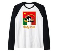 Italia 2026 Speed pattinaggio Cina e Italia Flag sport Maglia con Maniche Raglan