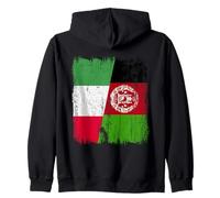 Italia Afghanistan Mezza Bandiera Patrimonio Afghano Italiano Felpa con Cappuccio
