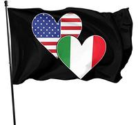 Italia American Heart Flags Deterrent Patrol Flag 3X 5Ft Banner con occhielli Decorazioni per interni ed esterni