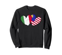 Italia Bandiera Malesia Maglia Amore Malese Italiano Felpa