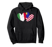Italia Bandiera Malesia Maglia Amore Malese Italiano Felpa con Cappuccio