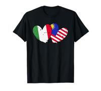 Italia Bandiera Malesia Maglia Amore Malese Italiano Maglietta