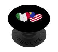 Italia Bandiera Malesia Maglia Amore Malese Italiano PopSockets PopGrip Adesivo