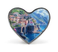 Italia Campania Costiera Amalfitana Distintivo A Forma di Cuore Carino Spilla Spille Spille Distintivi Bottoni per Zaino Giacche Cappelli Decor