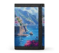 Italia Campania Costiera Amalfitana Portafoglio Trifold Carino Slot per Carte Titolare Pochette Portafogli per Uomo Donna, Stile:, Taglia unica
