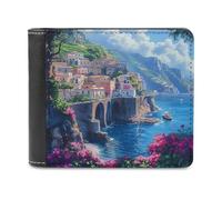 Italia Campania Costiera Amalfitana Portafoglio Uomo Bifold Slim Cash Card Holder Leather Purse, Stile:, Taglia unica