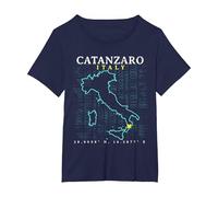 Italia Catanzaro Maglietta, Donna Plus-Size, Navy, 6X
