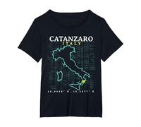 Italia Catanzaro Maglietta, Donna Plus-Size, Nero, 2X
