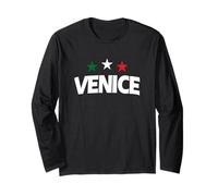 Italia Città Venezia con Stelle nei Colori Italiani Maglia a Manica