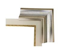 ITALIA CORNICI Maestri Artigiani - Cornice Per Quadri Tele Champagne Argento Passepartout (50 x 70 + passepartout, ARGENTO)