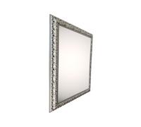 ITALIA CORNICI Maestri Artigiani Specchiera da Parete Argento 90x70 cm, Specchio Rettangolare Classico Barocco con Fregi, Cornice in Legno Oro Foglia, Made in Italy