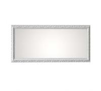 ITALIA CORNICI Maestri Artigiani Specchiera da Parete Bianco, Specchio Rettangolare Grande Classico Barocco con Fregi, Cornice in Legno, Made in Italy (Bianco Lucido 140 x 50 cm)