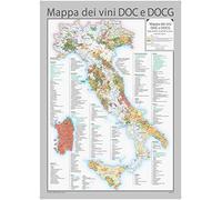 Italia Doc e vini Docg Wall Map - Carta inglese e italiano - 71,1 x 99,1 cm