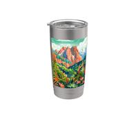 Italia Dolomiti Illustrazione Bicchiere termico in acciaio inox doppia parete