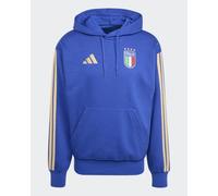 Italia FIGC Adidas Felpa Cappuccio Hoodie DNA Fleece 3 Stripes Blue