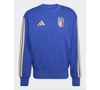 Italia FIGC Adidas Felpa Pullover Girocollo DNA 3 Stripes Fleece Blu Cotone