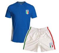 ITALIA FIGC Kit Calcio Bambino - Forza Azzurri. Maglia e pantaloncini calcio. Completo calcio bambino Vestibilità Regular 4 anni