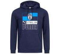 Italia FIGC Puma FtblCore Uomo Felpa Con Cappuccio T-Shirt Blu Nuovo