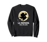 Italia La Befana Natale Strega Luna Piena Silhouette Felpa