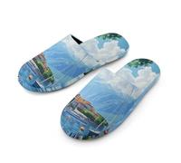 Italia Lago di Como Boat Mens Indoor Pantofole morbide piatte leggere antiscivolo scarpe da casa, Stile:, 41-42_(7.5-8.5)