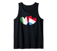 Italia Lussemburgo Bandiera Cuori Maglia Italiana Lussemburghese Canotta