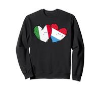 Italia Lussemburgo Bandiera Cuori Maglia Italiana Lussemburghese Felpa