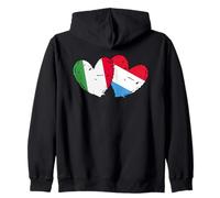 Italia Lussemburgo Bandiera Cuori Maglia Italiana Lussemburghese Felpa con Cappuccio