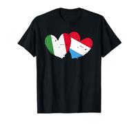 Italia Lussemburgo Bandiera Cuori Maglia Italiana Lussemburghese Maglietta