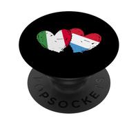 Italia Lussemburgo Bandiera Cuori Maglia Italiana Lussemburghese PopSockets PopGrip Adesivo