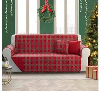 Italia Magazzini Salvadivano Scozzese Natalizio 2-3-4 Posti Copridivano Tartan da Appoggio, Morbido e Lavabile, Arredo Casa per le Feste (3 Posti)