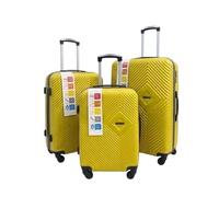 Italia Magazzini Set Trolley Valigie Rigide da Viaggio 3 Pezzi - ABS Leggero e Resistente, Lucchetto a Combinazione, 4 Ruote Girevoli, Bagaglio a Mano e da Stiva (Giallo)