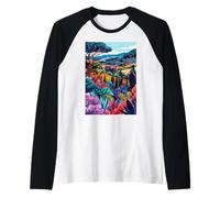 Italia Maremma Arte Minimalista Maglia con Maniche Raglan