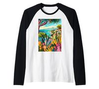Italia Maremma Travel Art Maglia con Maniche Raglan