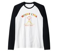 Italia Monte Etna Volcano Travel - Top, T-shirt e Accessori Maglia con Maniche Raglan