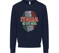 Italia Nel Mio DNA Bandiera Italiana Calcio Rugby Uomo Felpa Maglione