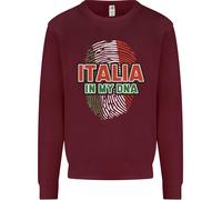 Italia Nel Mio DNA Bandiera Italiana Calcio Rugby Uomo Felpa Maglione