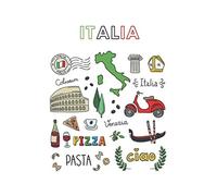 ITALIA Notebook - Journal: Lined Notebook / journal Gift, 100 pages,6x9,Soft Cover,Matte Finish