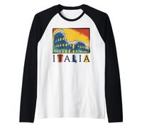 Italia Paint Splatter - Roma Colosseo, Italia Souvenir Maglia con Maniche Raglan