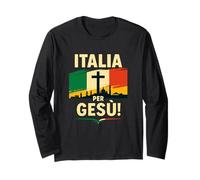 Italia per Gesù | Croce, Fede Cristiana e Orgoglio Italiano Maglia a Manica