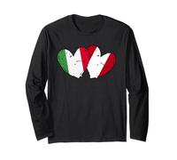 Italia Perù Cuori Bandiera Italiano Peruviano Amicizia Maglia a Manica