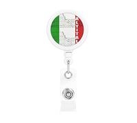 Italia Porta badge retrattile con bandiera italiana Colosseo romano, porta badge con clip identificativa Clip a coccodrillo