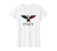 Italia Pride Bandiera Italia Aquila Maglietta, Donna, Bianco, L