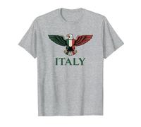 Italia Pride Bandiera Italia Aquila Maglietta, Uomo, Grigio Melange, L