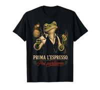 Italia Prima L'Espresso Poi Parliamo Rana Italiana caffè Maglietta