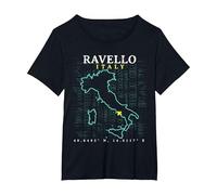Italia Ravello Maglietta, Donna Plus-Size, Nero, 1X