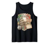 Italia Roma Capitale Colosseo Vintage Travel Badge Graphic Canotta