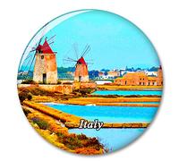 Italia Saline Della Laguna Marsala Sicilia Frigorifero Magnete Decorativo Magnete Adesivo Da Viaggio Souvenir Collezione Turistica Città Regalo Lavagna Cucina