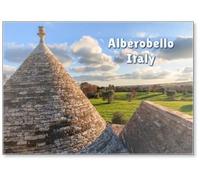 Italia, SE Italia, Regione Puglia, Provincia di Bari, Valle d'Itria, Alberobello. Una casa a trullo è una capanna in pietra secca pugliese con tetto conico. Patrimonio UNESCO., Design 1, Calamita da