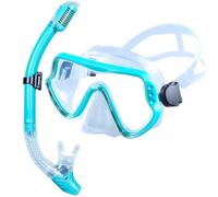 Italia Set Snorkel Secco Maschera Sub Vetro Temperato Panoramica Nuoto Adulti