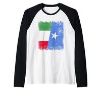 Italia Somalia Mezza Bandiera Italiana Somalo Orgoglio Maglia con Maniche Raglan